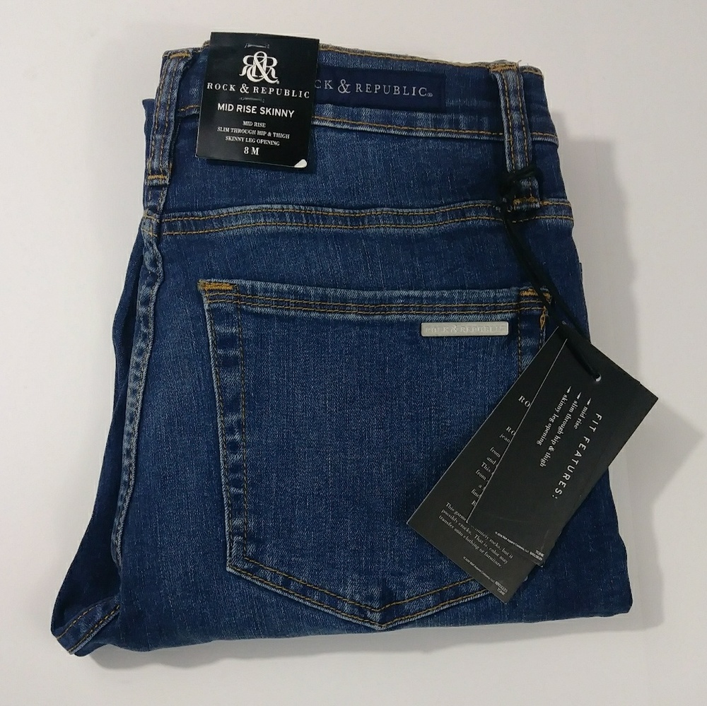 NWT Rock & 🎉SOLD🎉 skinny jeans women size 8M - Picture 1 of 8